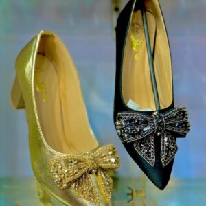 Women Embellished Bow Block Heels for Party