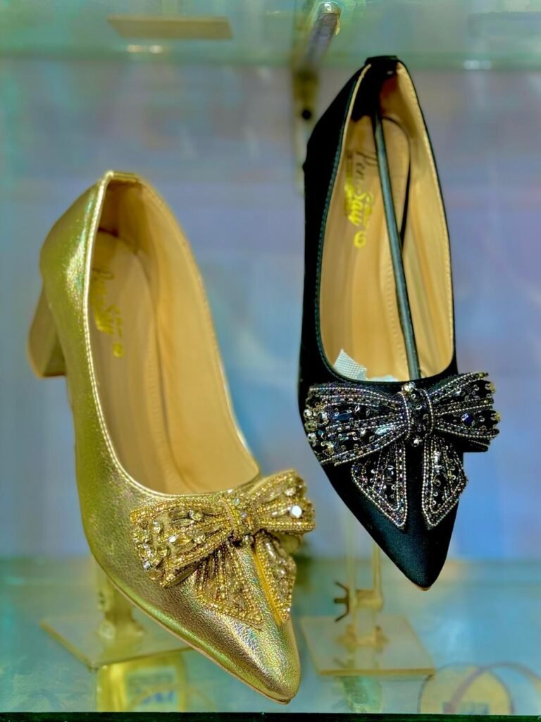 Embellished Bow Block Heels from the Shoezhub occasion footwear collection