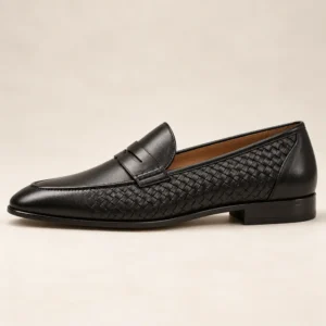 Charcoal Woven-Quarter Loafer — 01 side profile