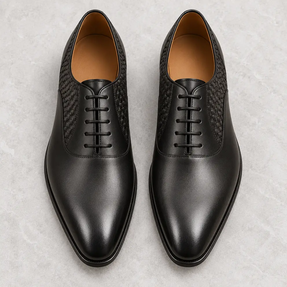 Product 07 Charcoal Woven Quarter Oxford - 05 Top Down