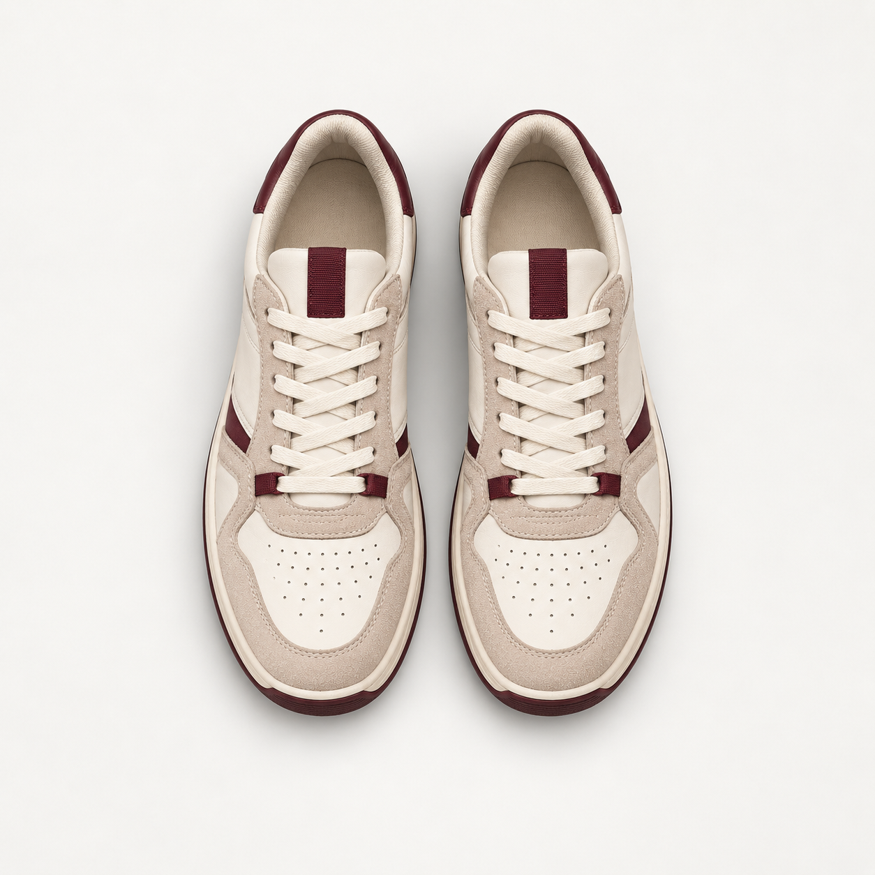 Ivory Burgundy Court Sneaker, view 4