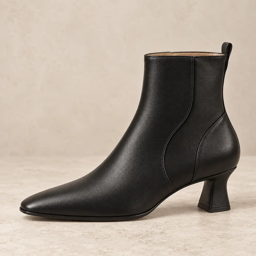 Noir Crescent Ankle Boot