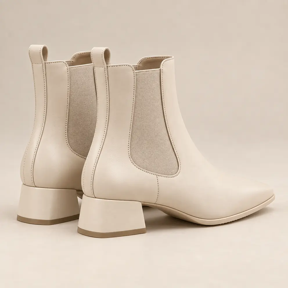 Ivory Sculptural Chelsea Boot — 06 rear view