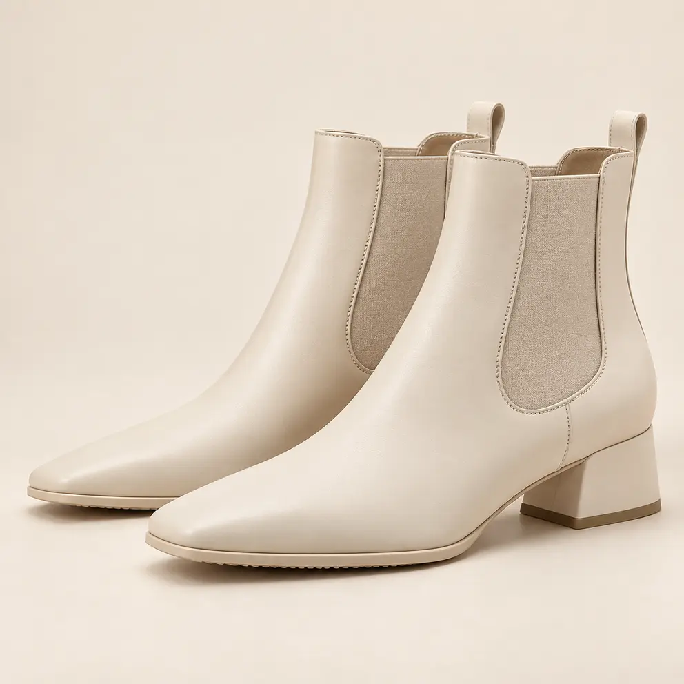 Ivory Sculptural Chelsea Boot — 07 front hero left