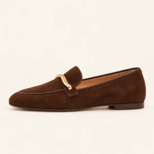 Chocolate Suede Horsebit Loafer view 1