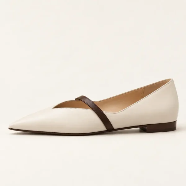 Ivory Asymmetric Strap Flat view 1