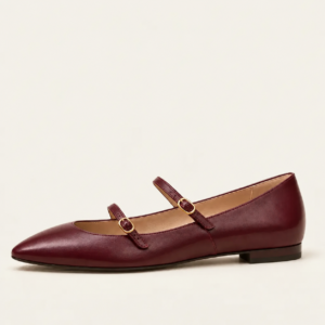 Burgundy Double-Strap Mary Jane