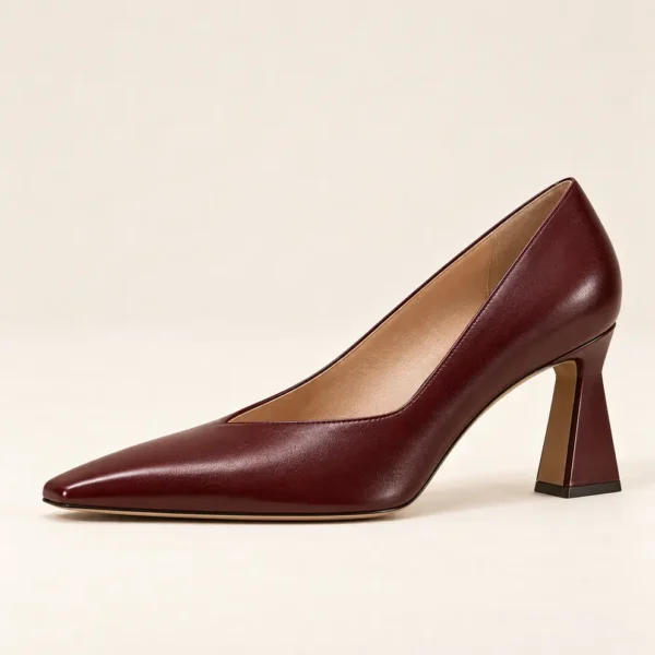 Oxblood Architectural Pump - side profile