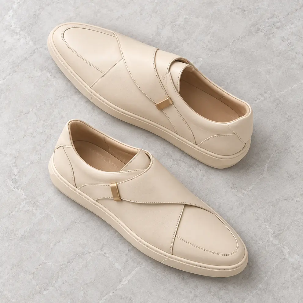 Ivory Sculptural Wrap Sneaker - diagonal pair