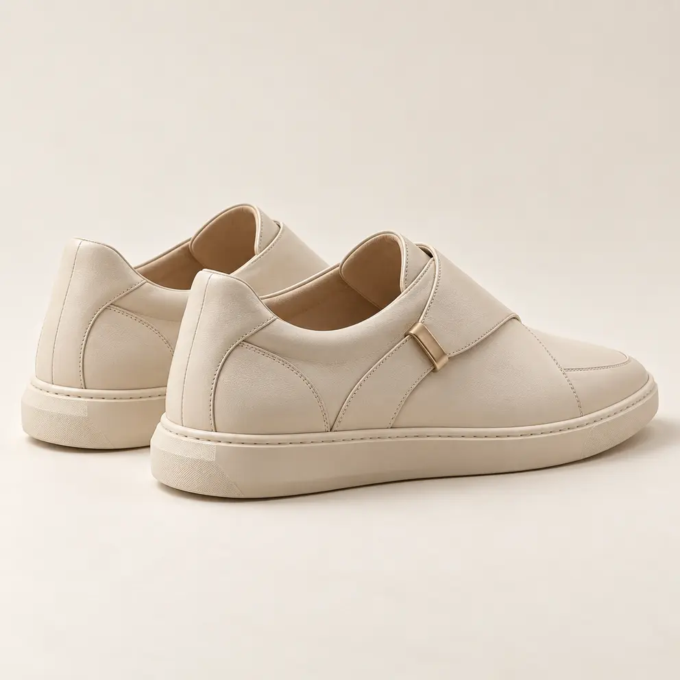 Ivory Sculptural Wrap Sneaker - rear view
