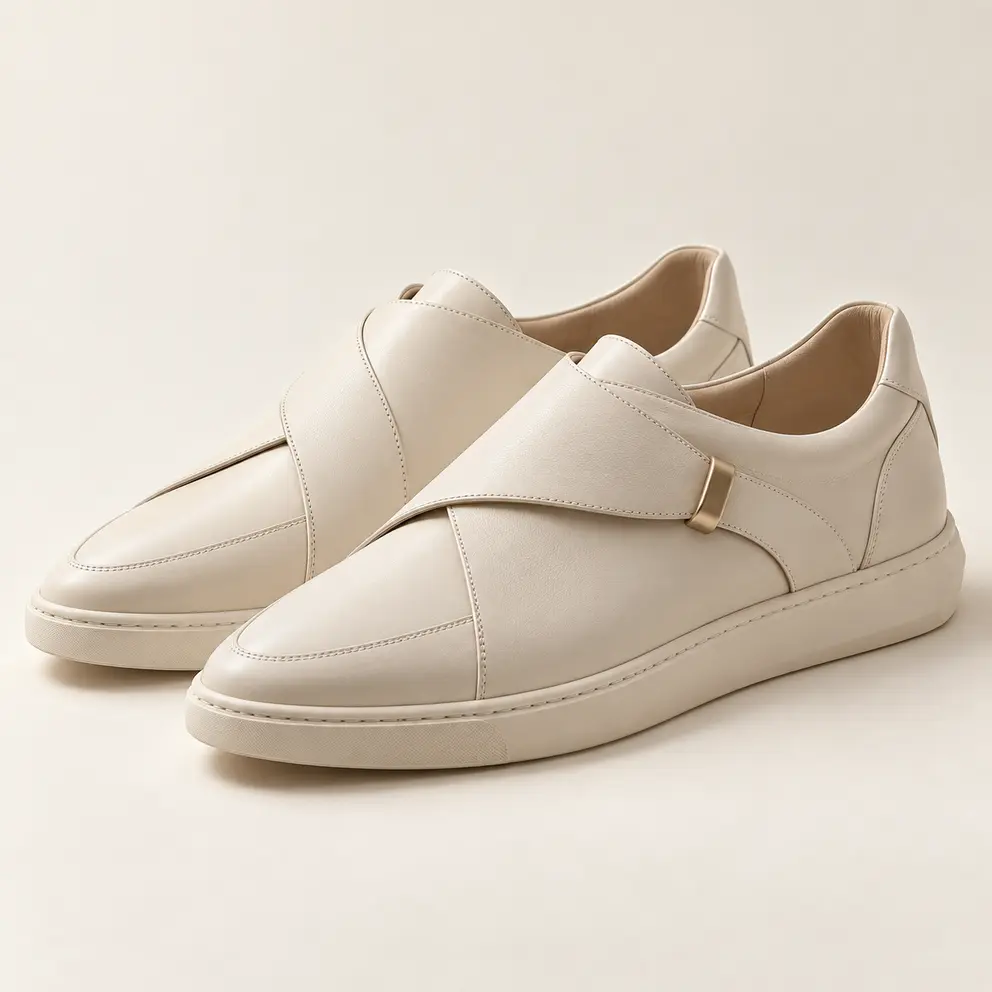 Ivory Sculptural Wrap Sneaker - front view